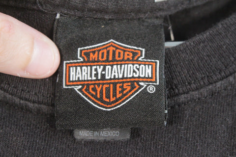 Harley Davidson Spell Out Logo - Javelina Boerne, TX Biker Tee Shirt Medium