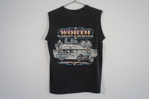 Vintage Harley Davidson The Legend Lives On Sleeve Biker Tee Shirt Black M