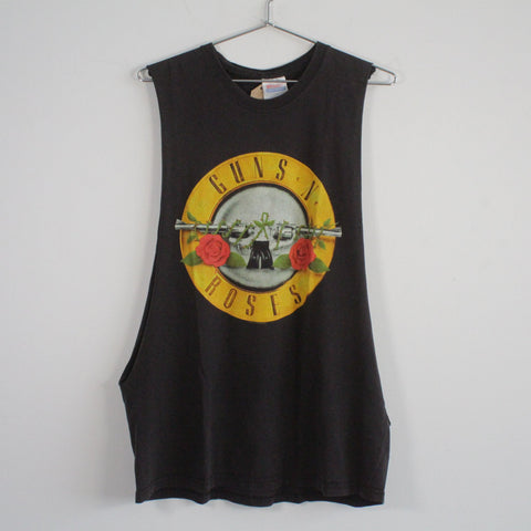 Vintage Hanes Guns N Roses Logo Band Tank Top Black Large