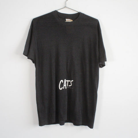 Vintage 80s Cats Broadway Musical by Andrew Lloyd Webber Tee Shirt Black