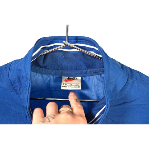 "Retail" Vintage 90s Nike 1/4 Zip Embroidered Logo Pullover Windbreaker Jacket Blue XL