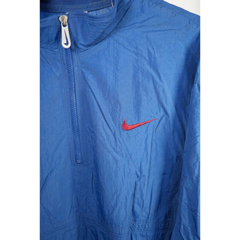 "Retail" Vintage 90s Nike 1/4 Zip Embroidered Logo Pullover Windbreaker Jacket Blue XL