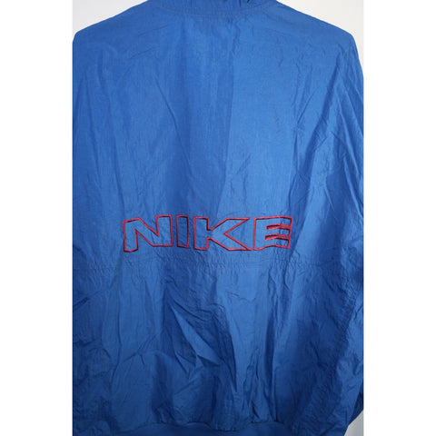 "Retail" Vintage 90s Nike 1/4 Zip Embroidered Logo Pullover Windbreaker Jacket Blue XL