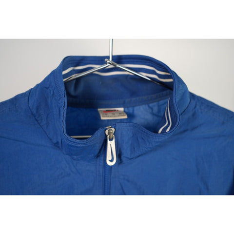 "Retail" Vintage 90s Nike 1/4 Zip Embroidered Logo Pullover Windbreaker Jacket Blue XL