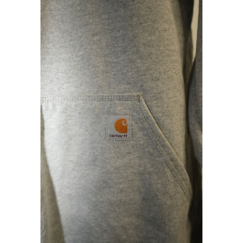 "Retail" Carhartt Loose Fit Sleeve Spell Out Logo Pullover Hoodie Gray Medium Men's