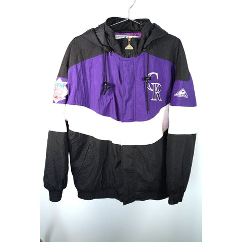 "Retail" VTG MLB Genuine Merchandise by Apex One Colorado Rockies Hooded Jacket Medium