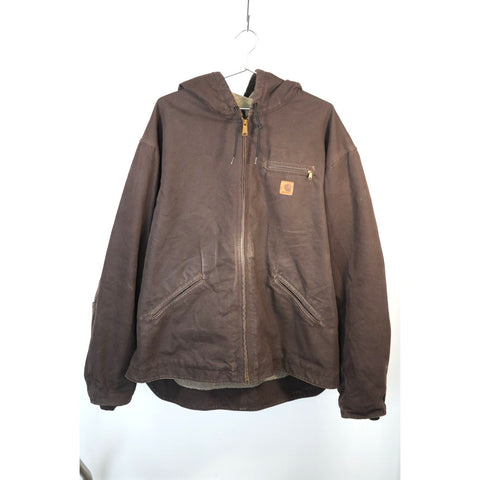 "Retail" Carhartt J141 DKB Sherpa Lined Canvas Full Zip Sierra Jacket Dark Brown 3XL