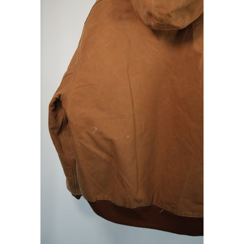 "Retail" Carhartt J140 BRN Quilt-Lined Duck Canvas Full Zip Active Jacket Brown XL