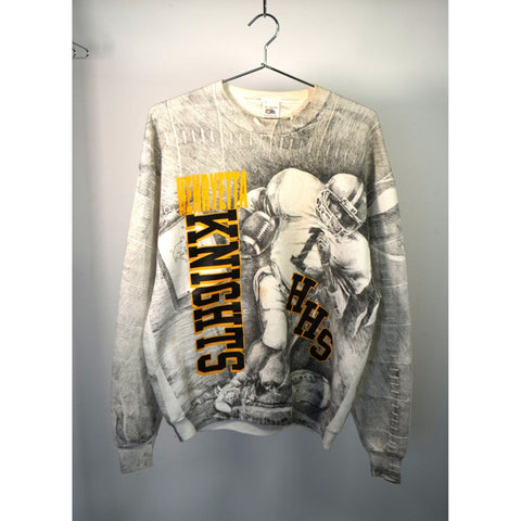 "Retail" Vintage FOTL Henryetta Knights Pullover AOP Graphic Sweatshirt XL