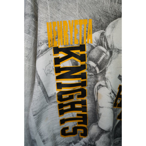 "Retail" Vintage FOTL Henryetta Knights Pullover AOP Graphic Sweatshirt XL
