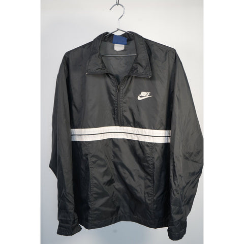 "Retail" Vintage Y2K Nike Stripe 1/4 Zip Pullover Windbreaker Black Size XL
