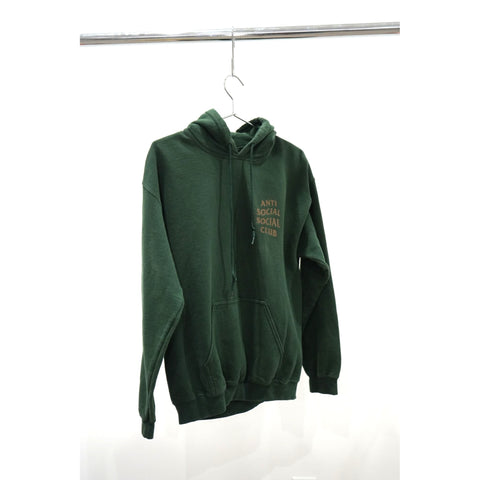 "Retail" Anti Social Social Club Drawstring Pullover Hoodie Green (See Dimension) Men's