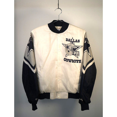 "Retail" Vintage Chalk Line Dallas Cowboys Satin Printed Snap Bomber Jacket Made in USA