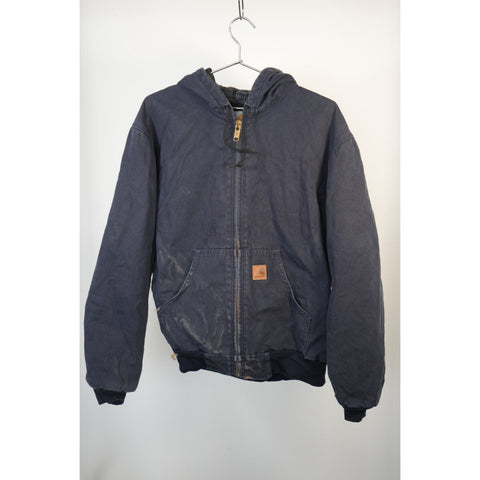 "Retail" Vintage Carhartt J280 MDT Quilt Lined Canvas Full Zip Active Jacket Navy M