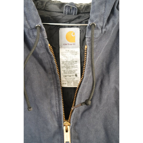"Retail" Vintage Carhartt J280 MDT Quilt Lined Canvas Full Zip Active Jacket Navy M