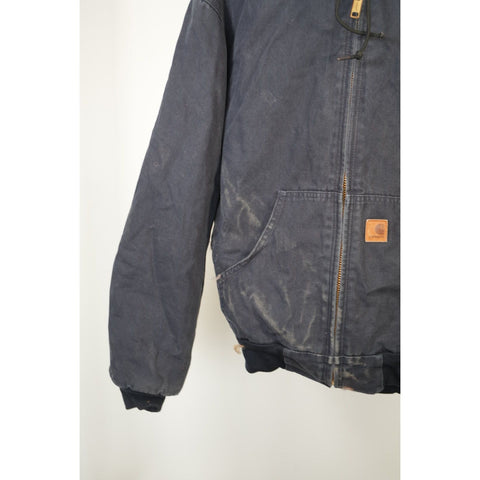 "Retail" Vintage Carhartt J280 MDT Quilt Lined Canvas Full Zip Active Jacket Navy M
