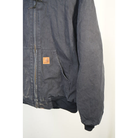 "Retail" Vintage Carhartt J280 MDT Quilt Lined Canvas Full Zip Active Jacket Navy M