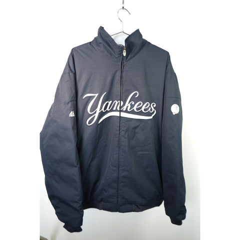 "Retail" Vintage Majestic MLB New York Yankees Therma Base Full Zip Jacket Dark Blue XXL