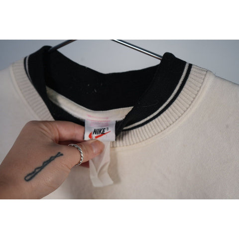 "Retail" Vintage Nike Swoosh Mock Neck Pullover Sweatshirt Black/White