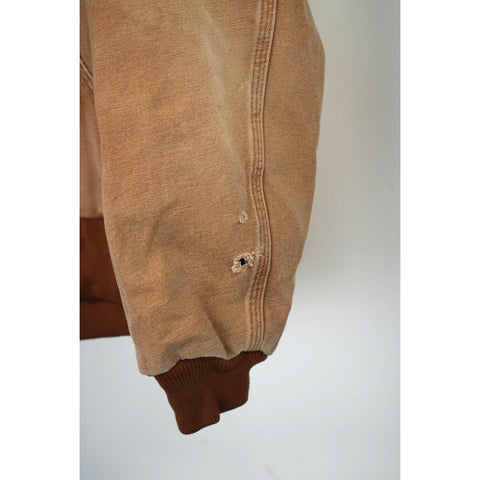 "Retail" Carhartt J160 BRN Thermal Lined Canvas Full Zip Active Jacket Brown Large