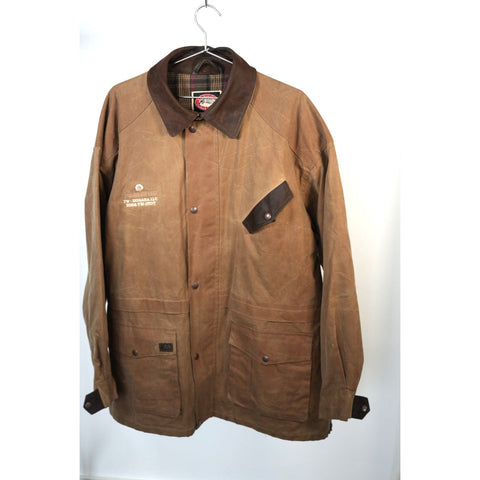 "Retail" Vintage Australian Outback Oilskin Work Chore Jacket Brown Size XL
