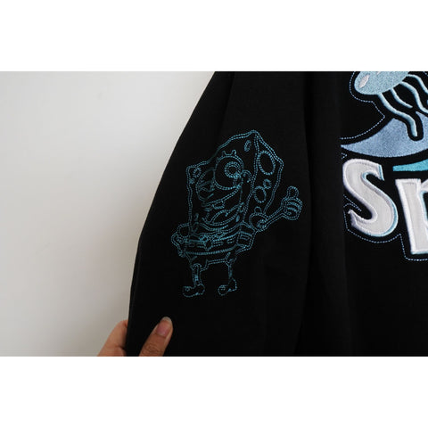 "Retail" Vintage JH Design SpongeBob SquarePants Embroidered NASCAR Jacket Black/Blue 2XL