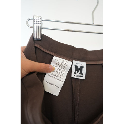 "Retail" Missoni Pleated Wide Leg Trouser Pants Brown W30 Women's NWT Made in Italy