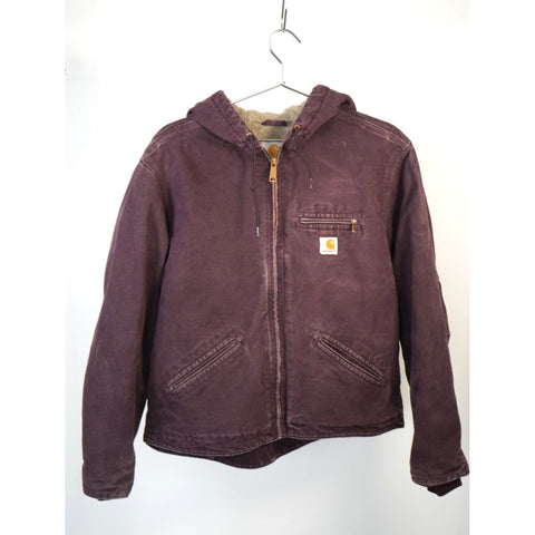 "Retail" Vintage Carhartt Sherpa Lined Canvas Full Zip Sierra Jacket Maroon Women's XL