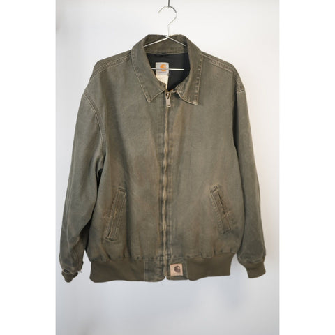 "Retail" Vintage Y2K Carhartt J102MOS Mesh Lined Full Zip Work Jacket Moss Green XL