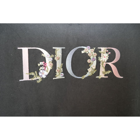 "Retail" Dior SS21 DIOR Flowers Embroidered Tee Shirt Black XL Men's