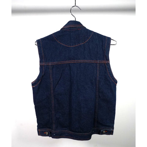 "Retail" Vintage Platinum Fubu Dark Wash Denim Trucker Vest Blue Size 12 Women's