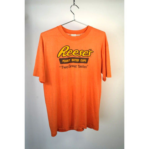 "Retail" Vintage Hershey's Reese's Peanut Butter Cups Tee Shirt Orange Single Stitch XL
