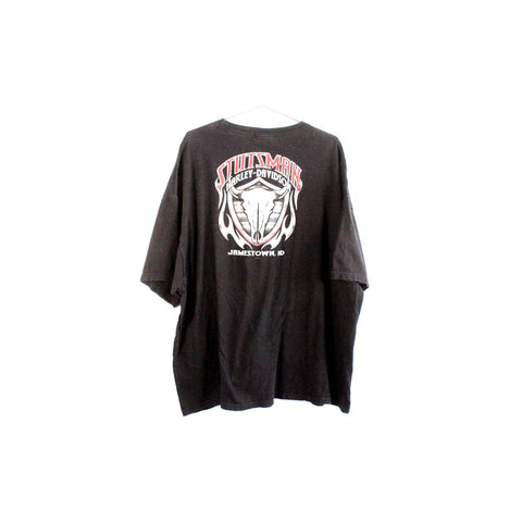 Harley-Davidson Stutsman Black Shirt | Vintage 4XL Motorcycle Tee | Retro Biker Apparel | Classic Harley Logo Short Sleeve Shirt | Men’s Big & Tall Heritage Top
