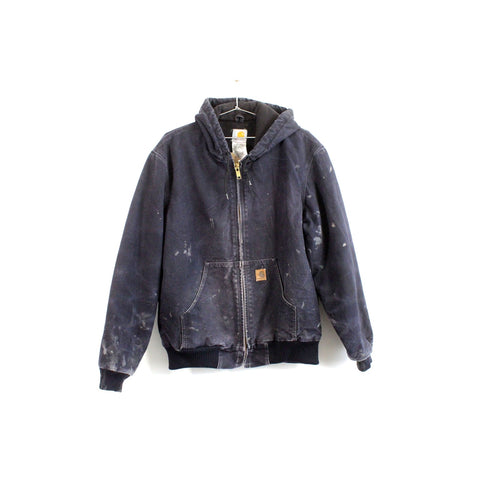 Carhartt Hoodie Jacket Coat | Vintage Workwear Full Zip Hooded Outerwear | Rugged Durable Heavyweight Sweatshirt | Men’s Size M | Streetwear Utility Layer