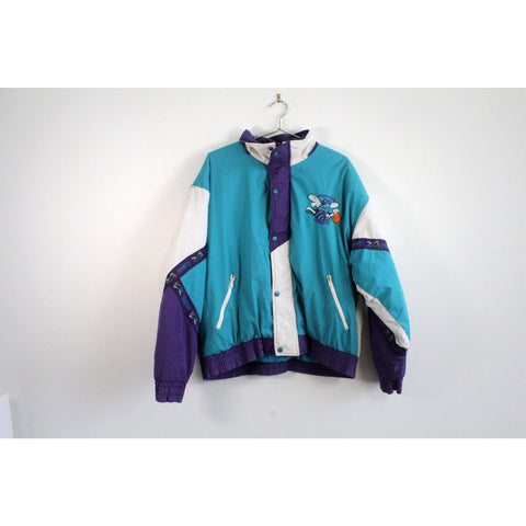 Pro Layer 90s Charlotte Hornets NBA Full Zip Hoodie Jacket | Vintage Basketball Fan Gear | Retro Team Sportswear Outerwear | Classic 1990s NBA Streetwear Collectible