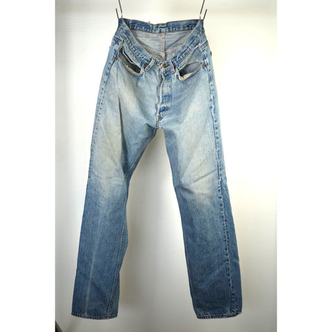"Retail" Vintage Levi's Straight Leg Denim Jeans Light Blue 33x34