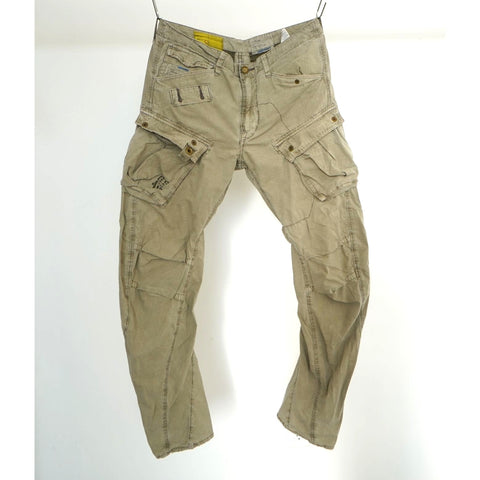 "Retail" Vintage 1989 G-Star Raw Ribstop Utility Cargo Pants Khaki W33 Men's