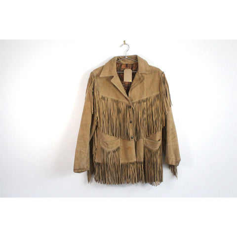 Vintage 1980s Western Fringe Leather Jacket | Classic Cowboy Rodeo Style Outerwear | Boho Rockabilly Motorcycle Fashion | Retro Suede Fringe Coat | Timeless Americana