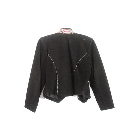 Tony Lama Black Leather Jacket | Vintage Western Style | Size 10 Women’s | Rodeo Cowgirl Classic
