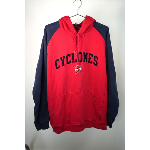 "Retail" Vintage Nike Team IOWA State Cyclones Pullover Hoodie Red/Navy Blue Size XL