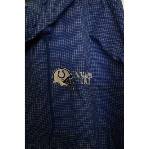 "Retail" VTG Logo Athletic Indiana Colts Grid 1/2 Zip Hooded Windbreaker Jacket Blue M