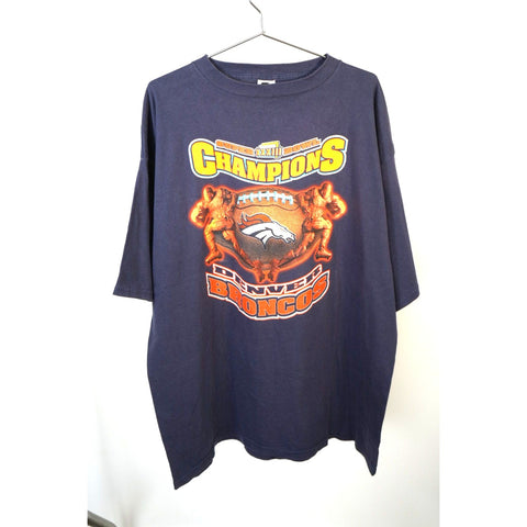 "Retail" Vintage Starter Super Bowl XXXIII Champions Denver Broncos Tee Shirt Navy XXL