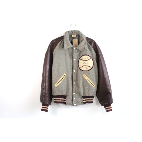 Vintage 1970's Admired Sportswear Varsity Jacket | Retro Letterman Style with Genuine Leather Sleeves | Classic Collegiate Bomber Outerwear | 90s Streetwear Heritage Fashion