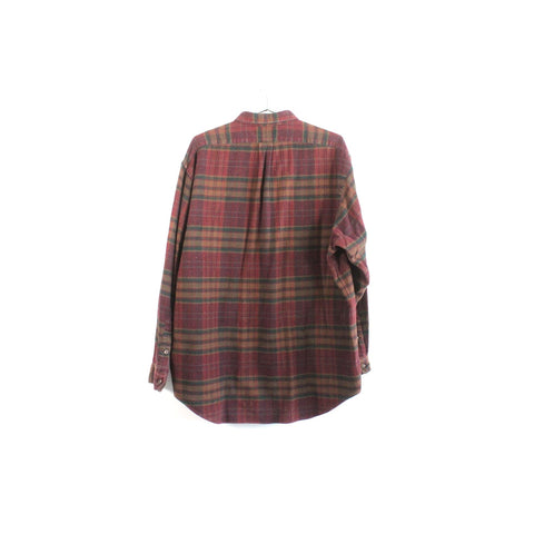Ralph Lauren Heavyweight Flannel Long Sleeve Polo | Vintage XL Polo Shirt | Classic Preppy Retro Streetwear | Warm Casual Button-Up Shirt |  XL