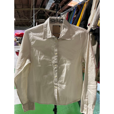 Burberry Men’s White Long Sleeve Shirt Size XL – Classic Designer Button-Up with Timeless Luxury Style