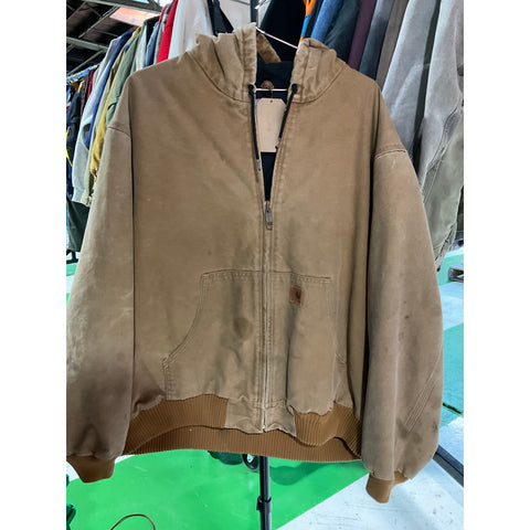 Carhartt Men’s Brown Leather Jacket – Genuine Leather Outerwear with Rugged Workwear-Inspired Design, Durable Construction and Comfortable Quilted Lining – Size XL
