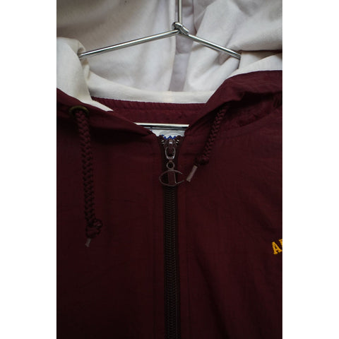 "Retail" Vintage Champion Arizona State 1/4 Zip Pullover Hooded Windbreaker Maroon Small