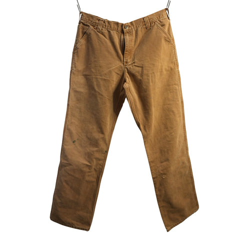 "Retail" Carhartt 101710-211 Relaxed Fit Duck Canvas Carpenter Work Pants Brown W36 Men's