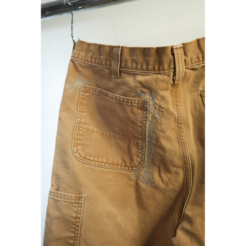 "Retail" Carhartt 101710-211 Relaxed Fit Duck Canvas Carpenter Work Pants Brown W36 Men's