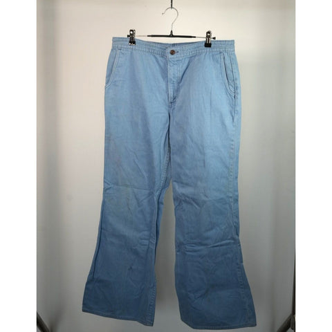 "Retail" Vintage Levi's White Tab Flare Baby Blue Jeans 34x29.5